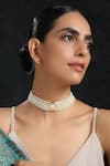 Buy_Paisley Pop_White Silver Alloy Kundan Choker _at_Aza_Fashions