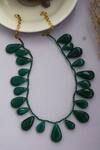 Buy_Do Taara_Green Semi-precious Stones Drop Necklace _at_Aza_Fashions