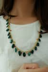 Shop_Do Taara_Gold Plated Semi-precious Stones Long Necklace _at_Aza_Fashions