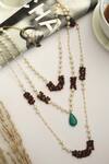Buy_Do Taara_Gold Plated Multi Layered Stone Necklace _at_Aza_Fashions