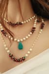 Do Taara_Gold Plated Multi Layered Stone Necklace _Online_at_Aza_Fashions