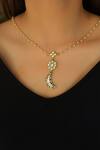 Shop_Do Taara_Gold Plated Kundan Crescent Moon Necklace _at_Aza_Fashions