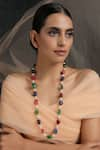 Buy_Paisley Pop_Multi Color Silver Alloy Bead Long Necklace _at_Aza_Fashions