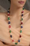 Shop_Paisley Pop_Multi Color Silver Alloy Bead Long Necklace _at_Aza_Fashions