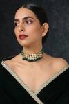 Buy_Paisley Pop_Gold Plated Silver Alloy Kundan Choker With Bead Drops _at_Aza_Fashions
