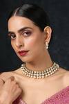 Buy_Paisley Pop_Gold Plated Silver Alloy Kundan Choker Set _at_Aza_Fashions