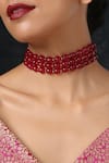 Shop_Paisley Pop_White Silver Alloy Beaded Multistrand Choker _at_Aza_Fashions