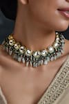 Paisley Pop_Gold Plated Kundan Stone Drop Choker _Online_at_Aza_Fashions