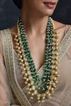 Paisley Pop_Gold Plated Kundan Layered Long Necklace_Online_at_Aza_Fashions