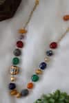 Buy_Do Taara_Multi Color Natural Stones Navrattan Necklace _at_Aza_Fashions