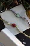 Do Taara_Green Gemstones Braided Natural Rakhi Set_Online_at_Aza_Fashions