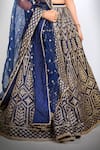 Buy Gopi Vaid Blue Dupatta - Organza, Lehenga And Blouse - Cotton Silk Floral Embroidered Set Online at Aza Fashions Buy_Gopi Vaid_Blue Dupatta - Organza, Lehenga And Blouse - Cotton Silk Floral Embroidered Set _Online_at_Aza_Fashions