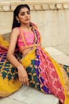 Buy_Swati Vijaivargie_Pink Silk Embroidery Round Blouse _at_Aza_Fashions