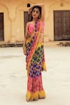 Buy_Swati Vijaivargie_Pink Silk Embroidery Round Blouse _Online_at_Aza_Fashions