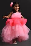 Buy_Lil Angels_Pink Dupion Ruffle Dress _at_Aza_Fashions