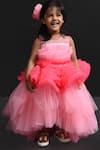 Lil Angels_Pink Dupion Ruffle Dress _Online_at_Aza_Fashions