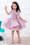 Shop_Hoity Moppet_Pink Exaggerated Bow Sequin Work Dress For Girls_at_Aza_Fashions