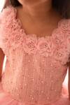 Pa:Paa_Pink Georgette Embellished Ruffle Dress _at_Aza_Fashions