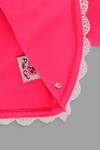 Pinkcow designs pvt ltd_Pink Scuba Embellishment Hand Made Flower Lace Shrug _Online_at_Aza_Fashions