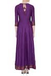 Shop_Pinki Sinha_Purple Round Munga Silk Anarkali For Women_at_Aza_Fashions