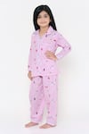 Knitting Doodles_Pink 100% Cotton Print Abstract Unicorn Night Suit _Online_at_Aza_Fashions