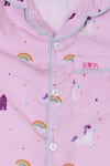 Knitting Doodles_Pink 100% Cotton Print Abstract Unicorn Night Suit _at_Aza_Fashions