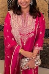 Gopi Vaid_Pink Kurta And Palazzo Tussar Silk Rati Long Set _Online_at_Aza_Fashions