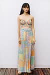 Buy_Nirmooha_Multi Color Georgette Printed Skirt _Online_at_Aza_Fashions