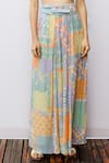 Nirmooha_Multi Color Georgette Printed Skirt _at_Aza_Fashions