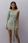 Buy_Nirmooha_Blue Georgette Embellished Dress_at_Aza_Fashions