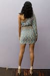Shop_Nirmooha_Blue Georgette Embellished Dress_at_Aza_Fashions