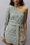 Buy_Nirmooha_Blue Georgette Embellished Dress_Online_at_Aza_Fashions