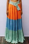 Buy_Nirmooha_Multi Color Georgette Tiered Skirt_Online_at_Aza_Fashions