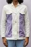 Nirmooha_White Denim Jacket _Online_at_Aza_Fashions