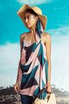 Buy_Nirmooha_Multi Color Georgette Printed Draped Tunic_at_Aza_Fashions