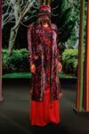 Shop_Nirmooha_Purple Velvet Printed Long Jacket_Online_at_Aza_Fashions
