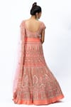 Shop_Nirmooha_Pink Organza Embroidered Leaf Neck Hand Anarkali Set _at_Aza_Fashions