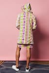 Shop_Nirmooha_Multi Color Linen Printed Geometric Hoodie _at_Aza_Fashions