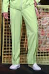 Shop_Nirmooha_Green Micro Solid Baggy Pant _Online_at_Aza_Fashions