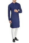 Buy_Philocaly_Blue Cotton Silk Kurta And Pant Set _at_Aza_Fashions