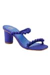 Buy_Preet Kaur_Blue Embroidery Burano Embellished Block Heels _at_Aza_Fashions