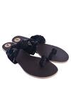 Buy_Preet Kaur_Black Sequins Embroidered Knotted Sandals _at_Aza_Fashions