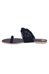 Preet Kaur_Black Sequins Embroidered Knotted Sandals _Online_at_Aza_Fashions