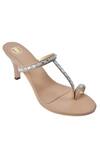 Buy_Preet Kaur_Beige Crystals Embellished Cone Heels _at_Aza_Fashions