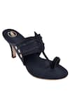 Buy_Preet Kaur_Black Cut Work Kolhapuri Heels _at_Aza_Fashions
