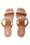 Shop_PREET KAUR_Brown Rhinestones Stone Embellished Kolhapuri Heels _at_Aza_Fashions