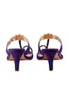 Preet Kaur_Purple Embroidery Lotus Kolhapuri Heels _Online_at_Aza_Fashions