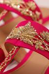 Buy_Preet Kaur_Pink Kamal Embellished Kolhapuri Flats _Online_at_Aza_Fashions