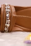 Shop_PREET KAUR_Brown Embellished Stone Kolhapuri Flats _Online_at_Aza_Fashions