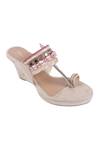 Buy_Preet Kaur_Beige Embroidery, Beads Embellished Kolhapuri Wedges _at_Aza_Fashions